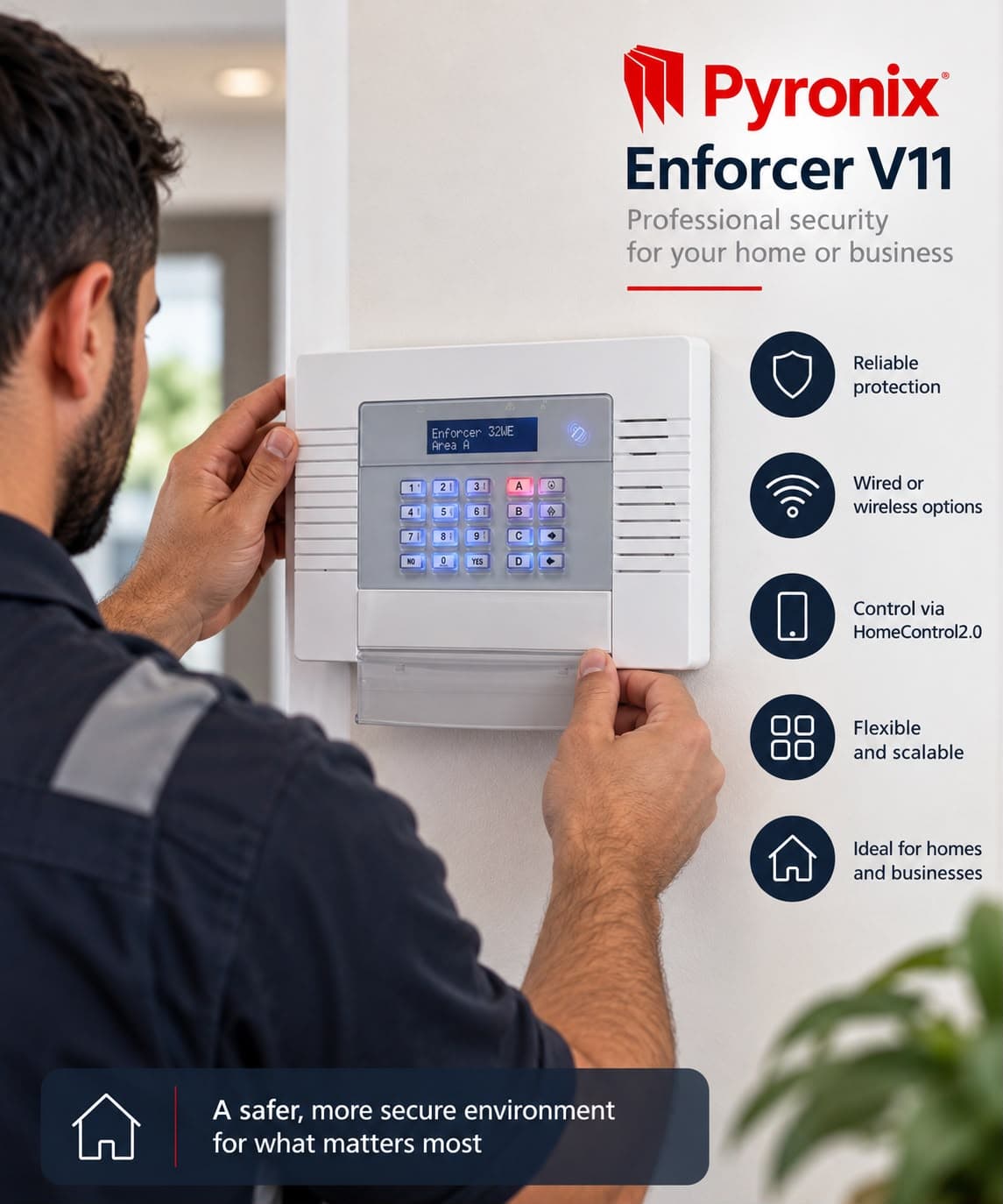 Pyronix Enforcer V11 control panel being installed